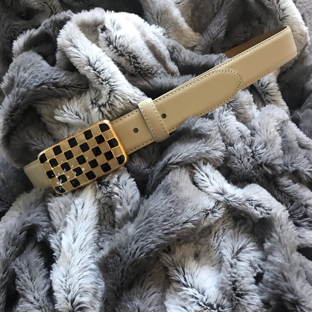 Cream Italian Leather Doncaster Belt